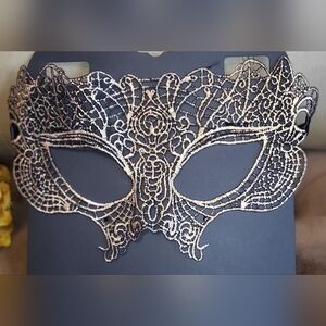 Intricate Black Lace Masquerade Mask